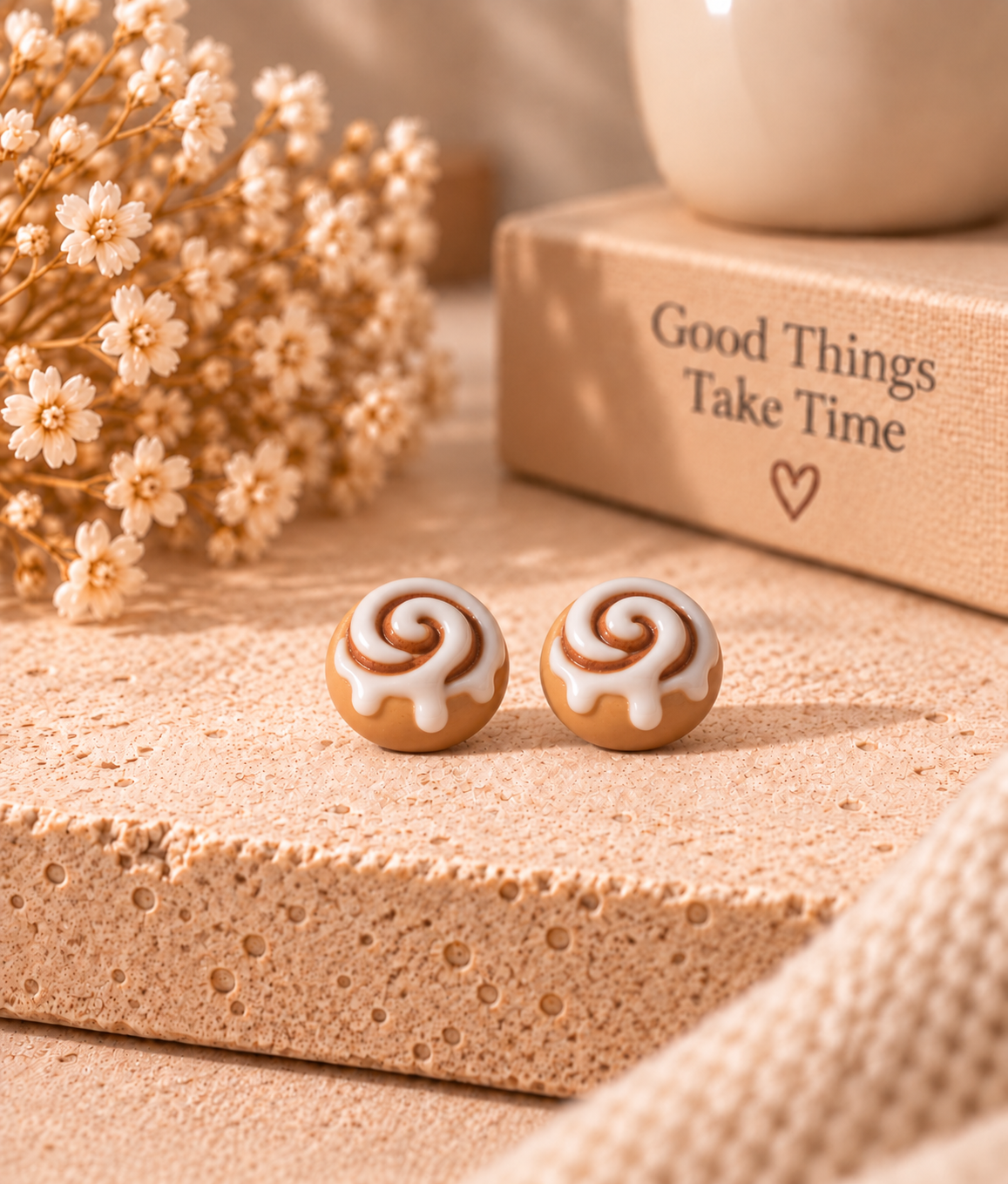 Cinnamon Roll Ohrstecker Schweiz | 3D gedruckte Zimtschnecken Ohrstecker | PRNT&more
