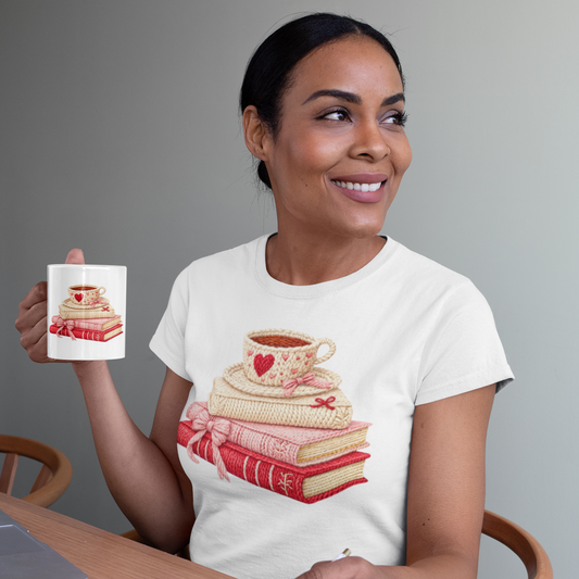 Kaffee Bücher DTF Transfer – Leser Design | PRNT et plus 