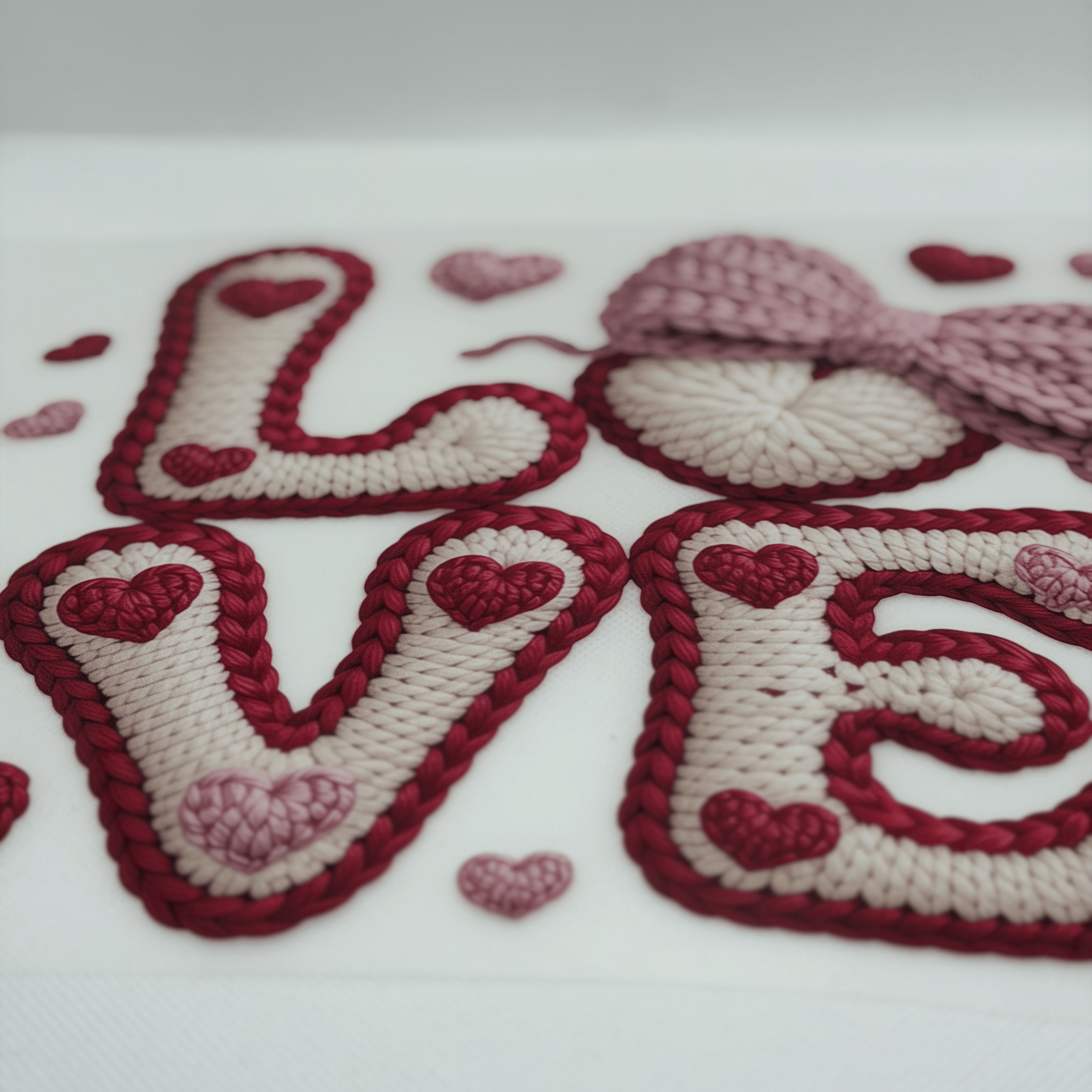 Gestrickte Liebe Schleife DTF Transfer | PRNT&more