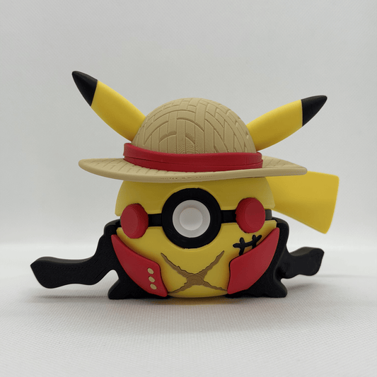 Luffy x Pikachu Pokeball Clicker – 3D Druck Anime Kollab | PRNT&more