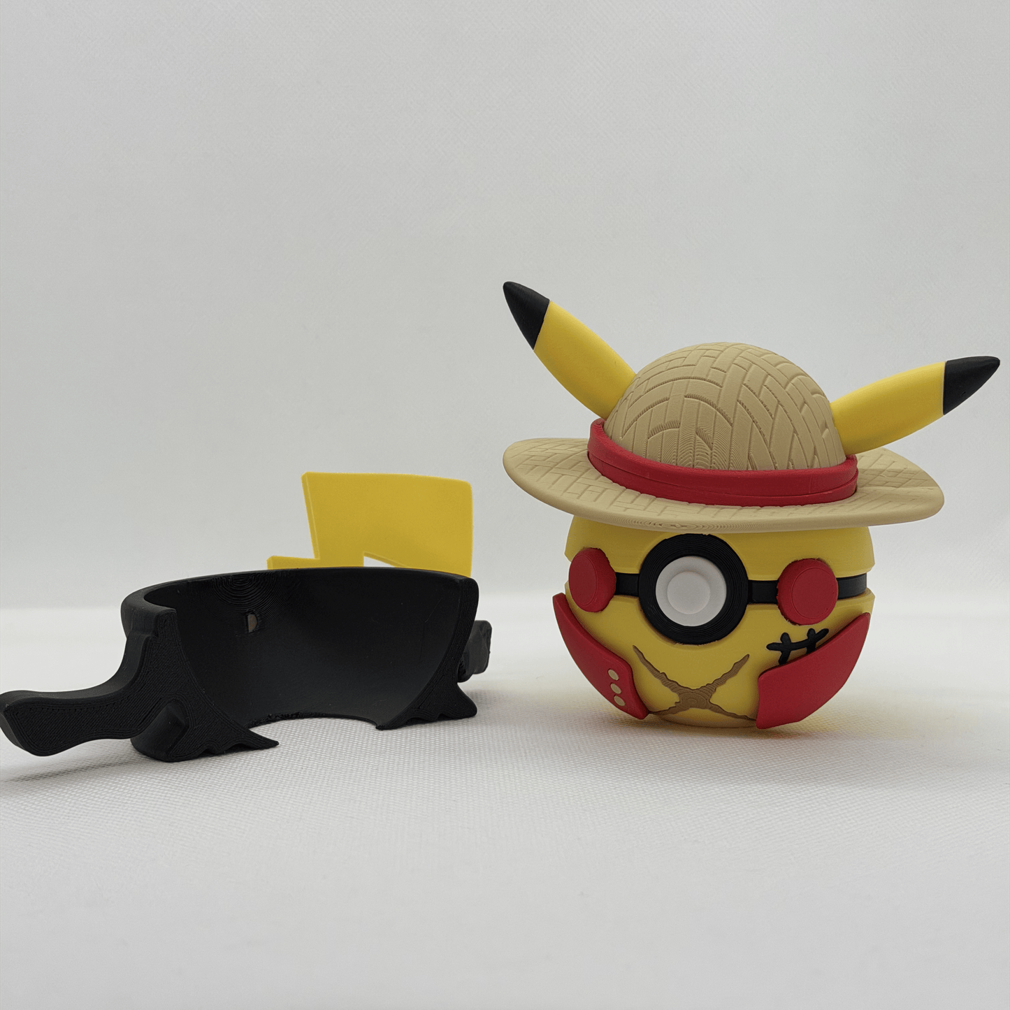 Luffy x Pikachu Pokeball Clicker – 3D Druck Anime Kollab | PRNT&more