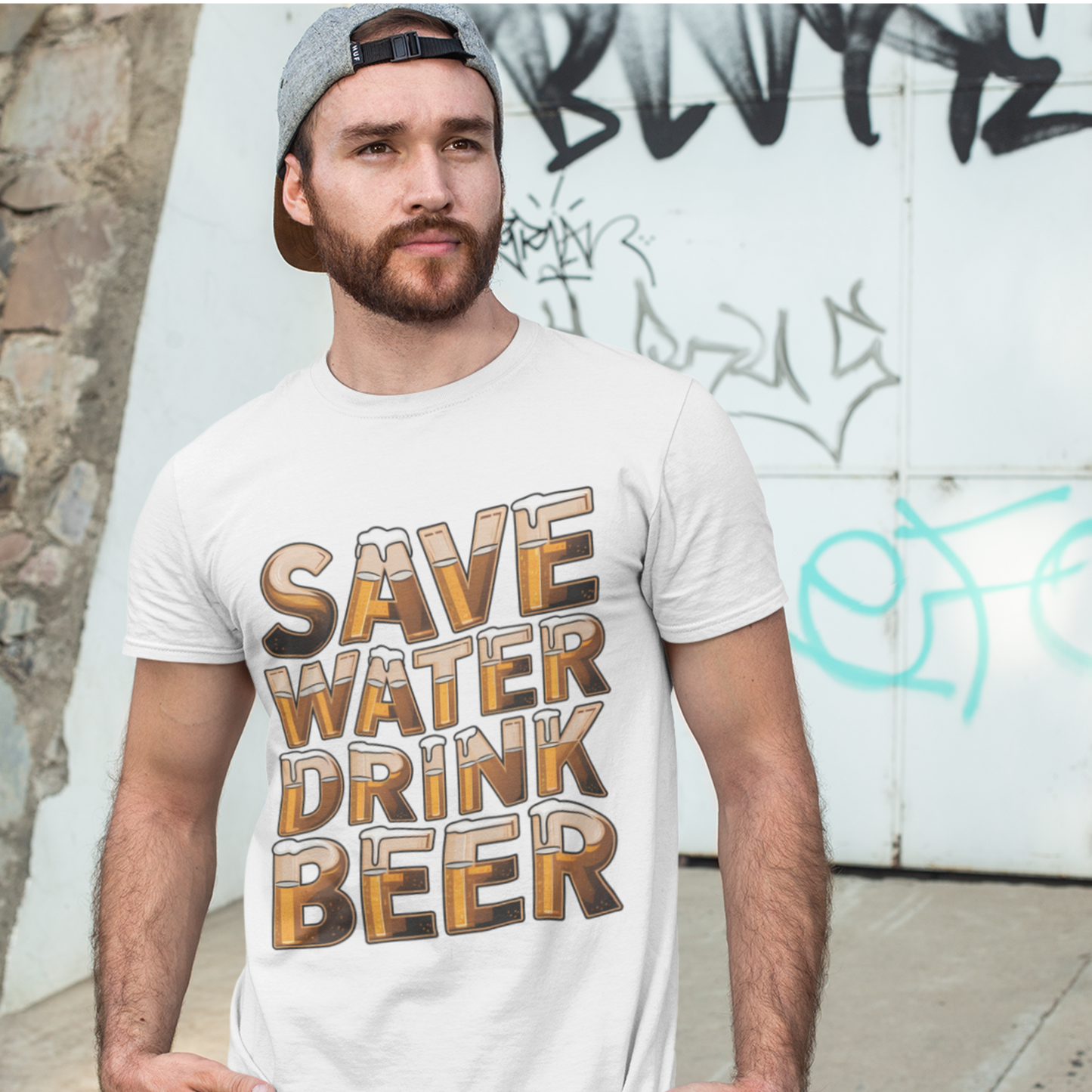 Bier Spruch T-Shirt – Wasser sparen (Unisex) | PRNT&more 