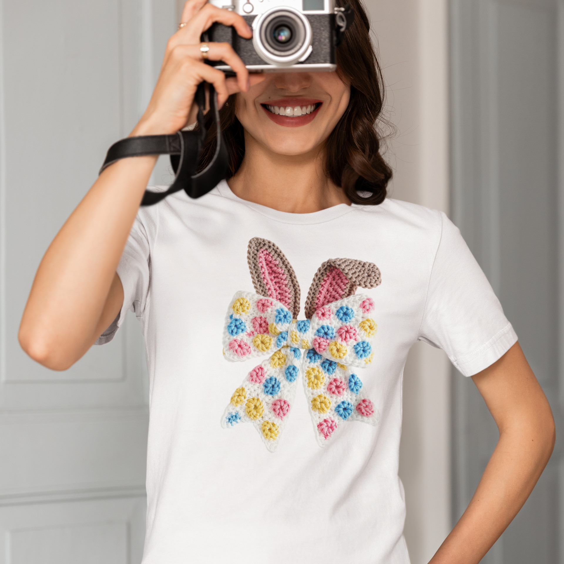 Häkel Hase mit Schleife DTF Transfer | PRNT&more