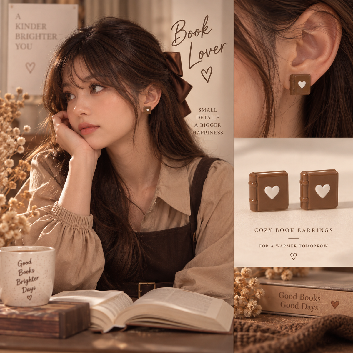Book Love Ohrstecker Schweiz | 3D gedruckte Buch Ohrstecker | PRNT&more