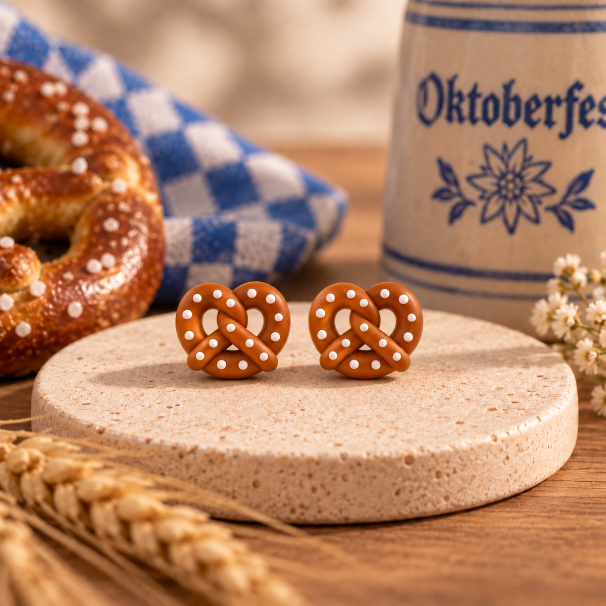 Brezel Ohrstecker Schweiz | 3D gedruckte Brezel Ohrstecker | PRNT&more